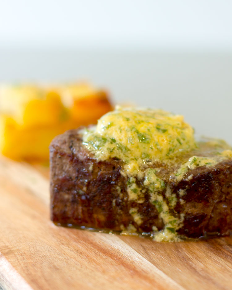 eye fillet with garlic butter