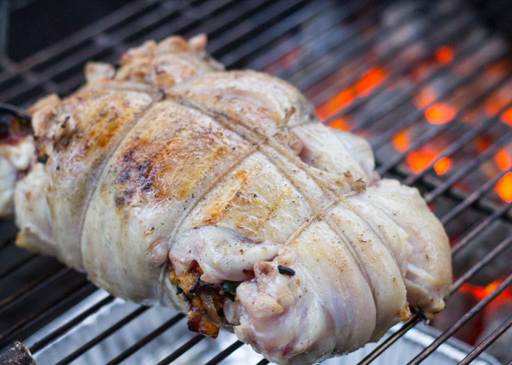 boned stuffed chicken grilling